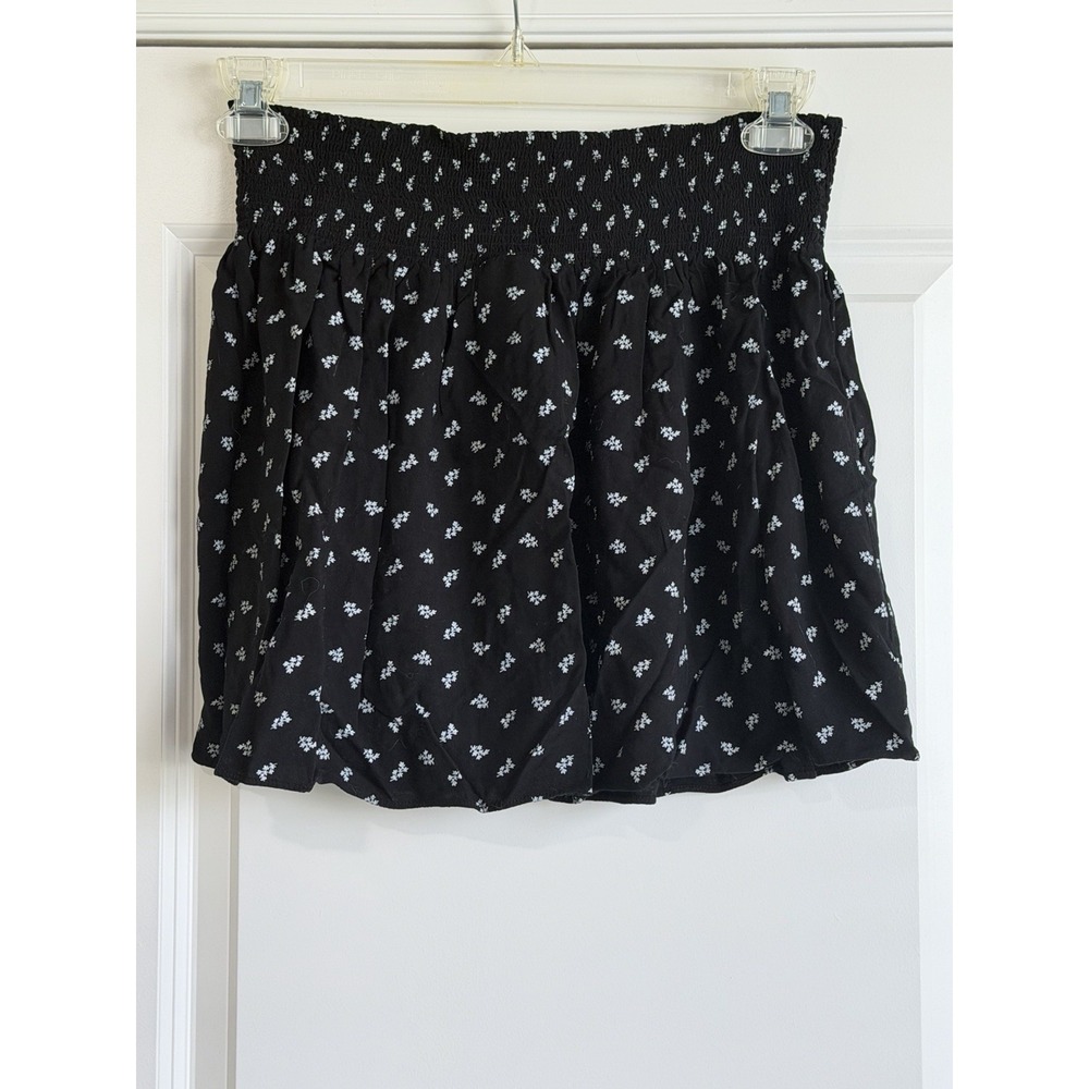 Mossimo Supply Co Women's Black Smocked Elastic Waistband Mini Skirt XL